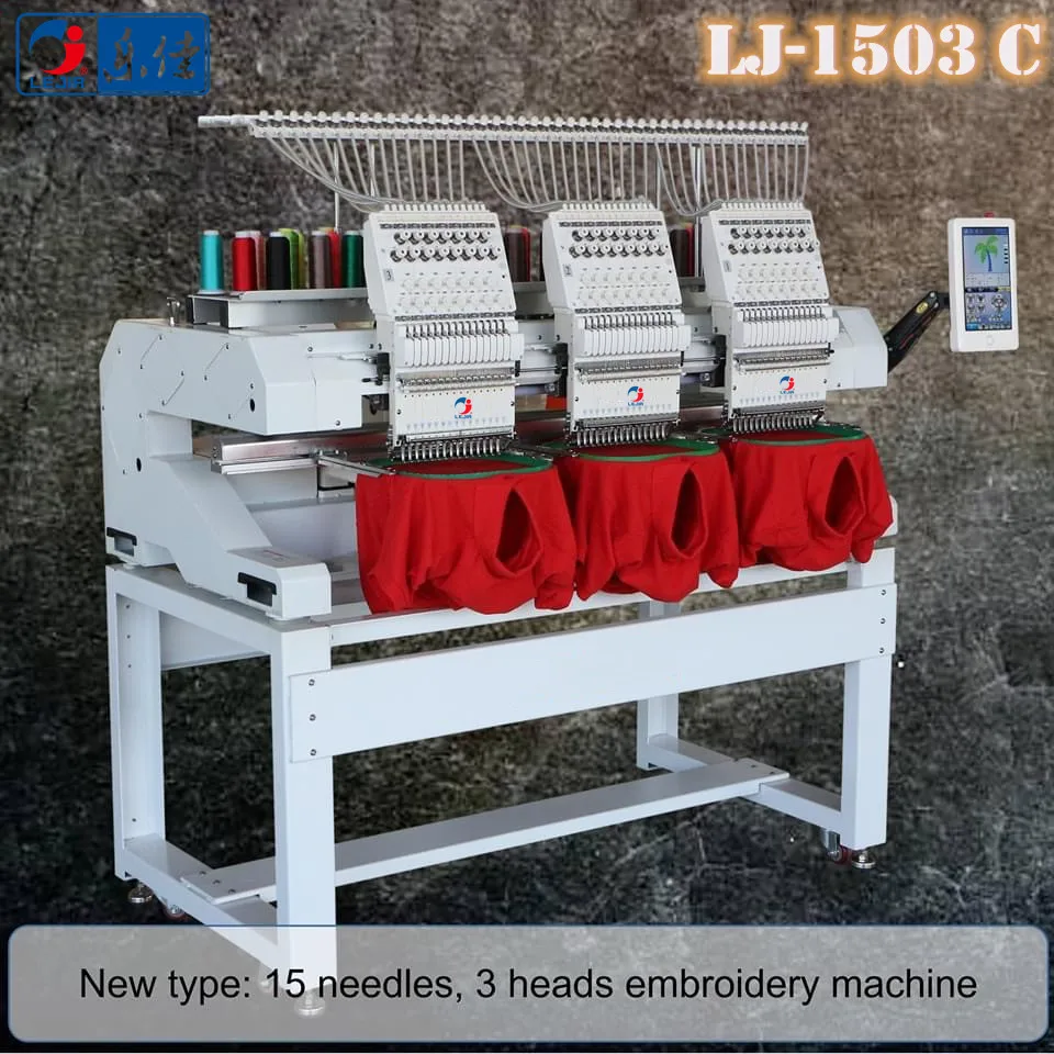 LEJIA 12 Needles 3 Heads Compact Smart Cap Embroidery Machine Application on Cap/t Shirt/ Bag/shoes/socks