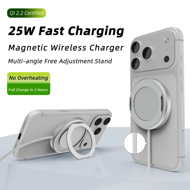 Qi2.2-zertifiziertes magnetisches 25-W-Schnelllade-Ladegerät mit Ständer für Samsung Android-Geräte_voghion.com