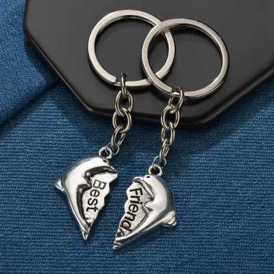 DIY Best Friends Keychain Compass Keychains No Matter Where Key Chain BFF Birthday Gift Compass Key Ring Jewelry