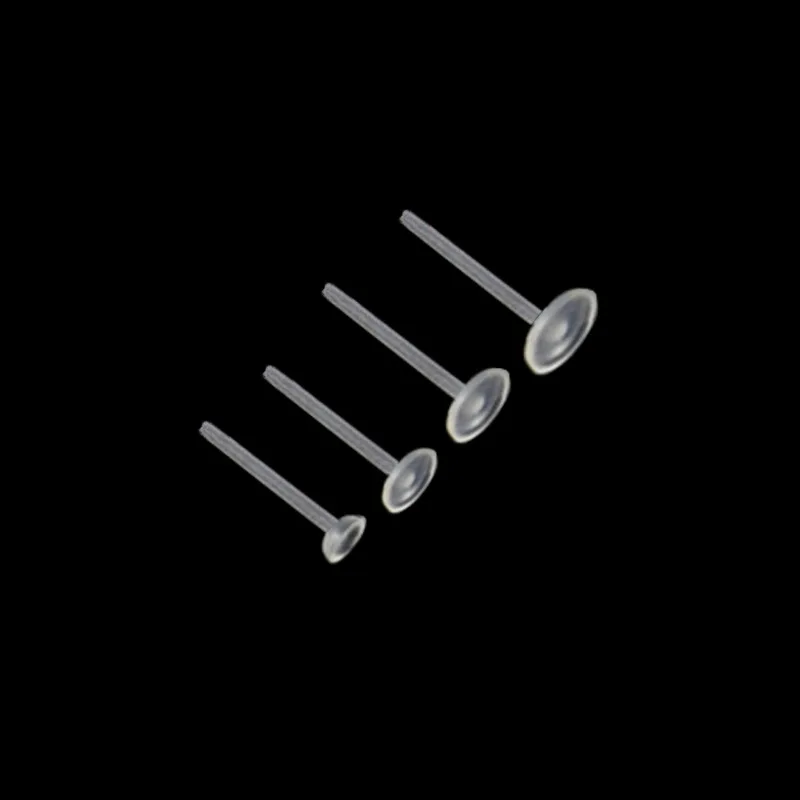 1000pcs/lot Hypoallergenic Simple Plastic Earrings Clear Ear Pins