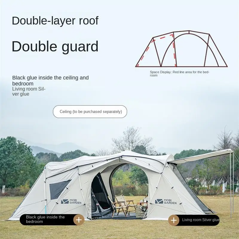 MOBI GARDEN ベージュキャンプテント モビガーデンのテントがコスパ最強で超優秀だった！真冬の