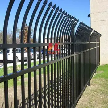 Black Zinc Galvanized Iron Steel Metal Square Tube Picket Fence Panels for Garden Courtyard Villa Security Metal Fence