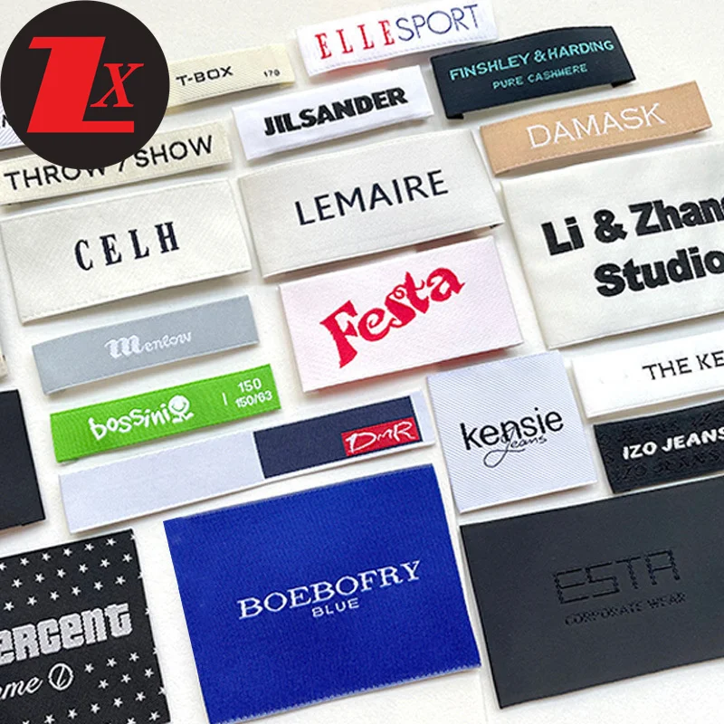 Custom High-density Woven Labels Folded Garment Brand Tags And Logo ...
