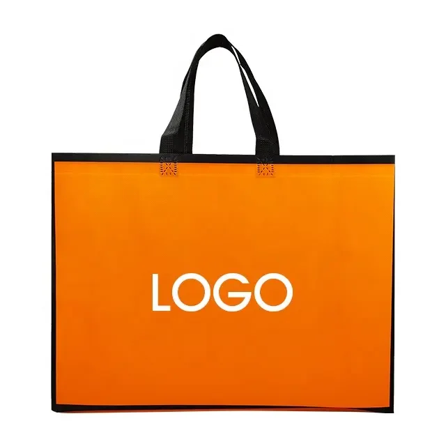 OEM/ODM Eco Friendly RPET Non Woven Grocery Tote Fabric Shopping Bag Custom Laminated Nonwoven details