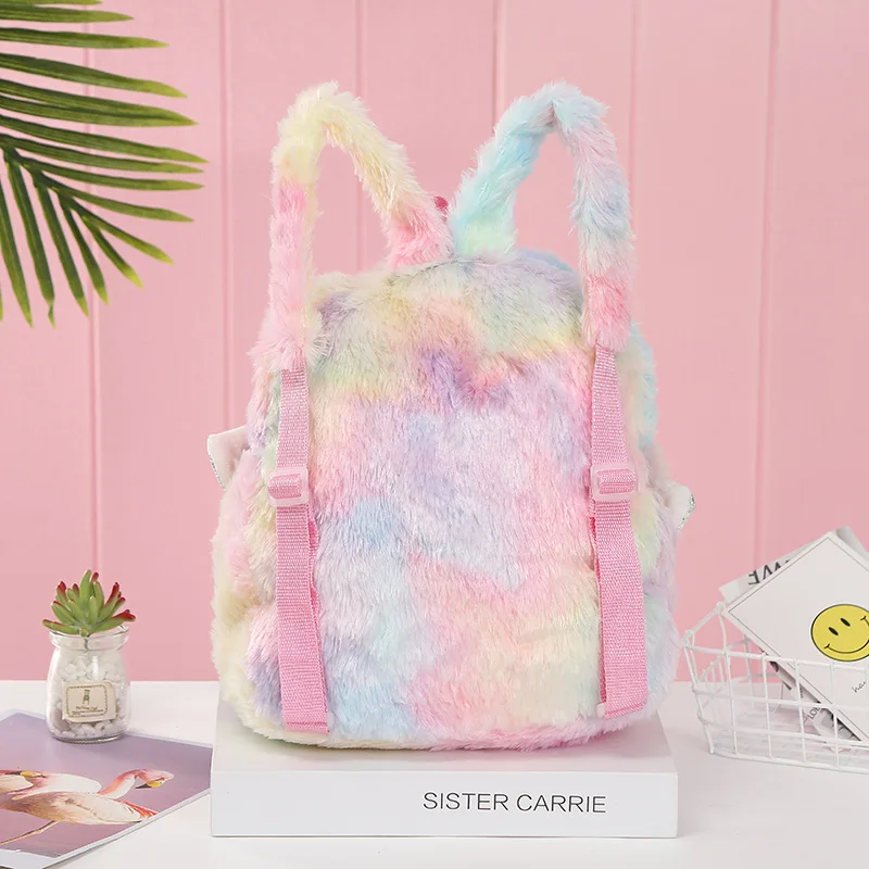 fluffy unicorn school bag