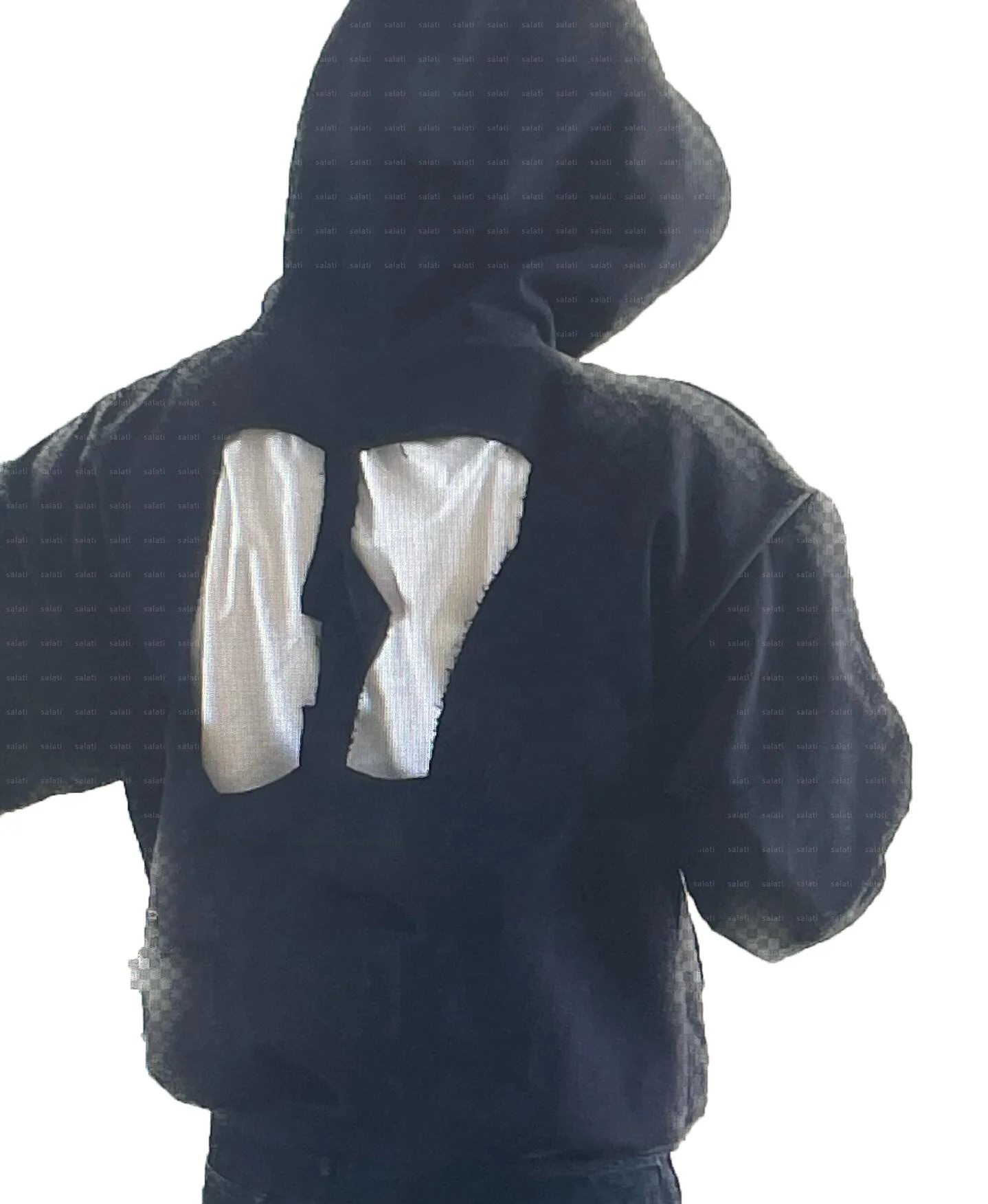 Custom Y2K Pullover Hoddies Sweatshirts Heavyweight Hollow Print 500GSM French Terry Cotton Boxy Stone Acid Wash Hoodies for Men gallery 4