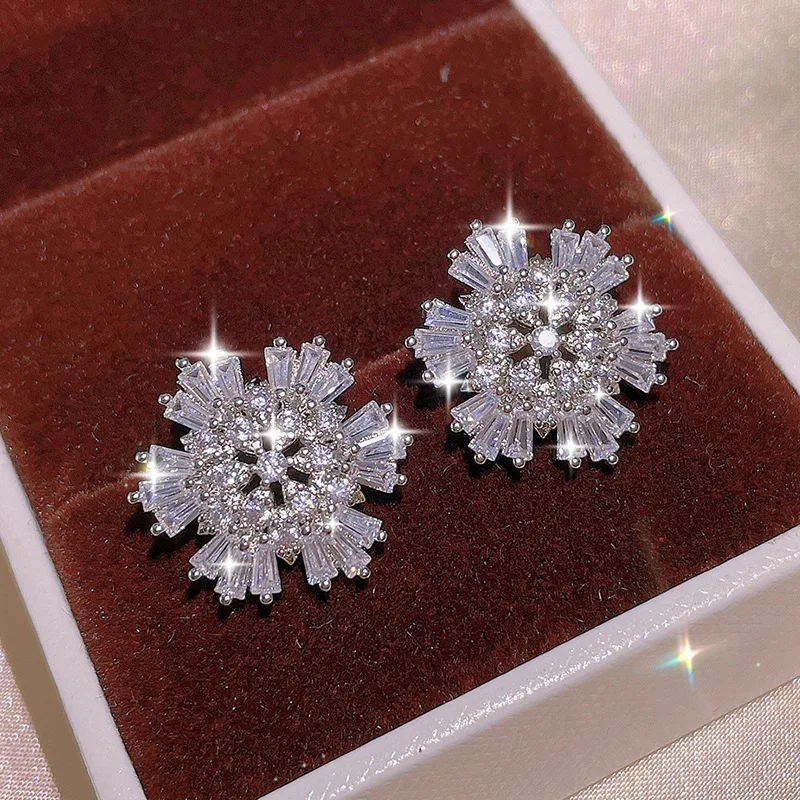Minimalist Zircon Snow Flower Jewelry Set