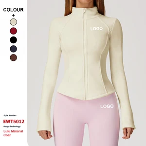 Custom Quick-Drying Stand-Up Collar Fleece Sports Jacket Long Sleeve Coat Women Thickened Warm Polar Fleece Yoga Jacket Set