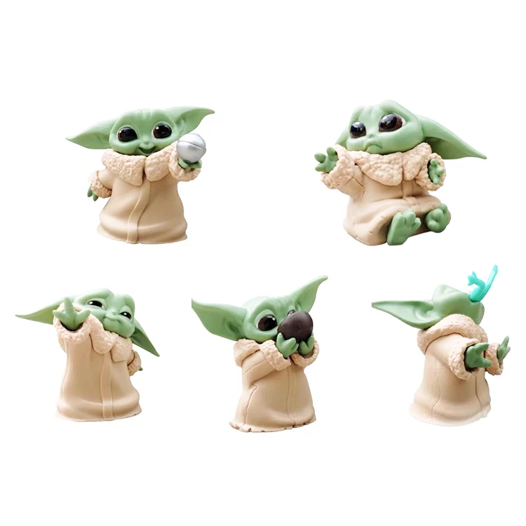 5 Pack Resin toy Figure Collection The Child Yoda Doll action figure Baby Yoda mold Ball Toy Figure Gift Holiday