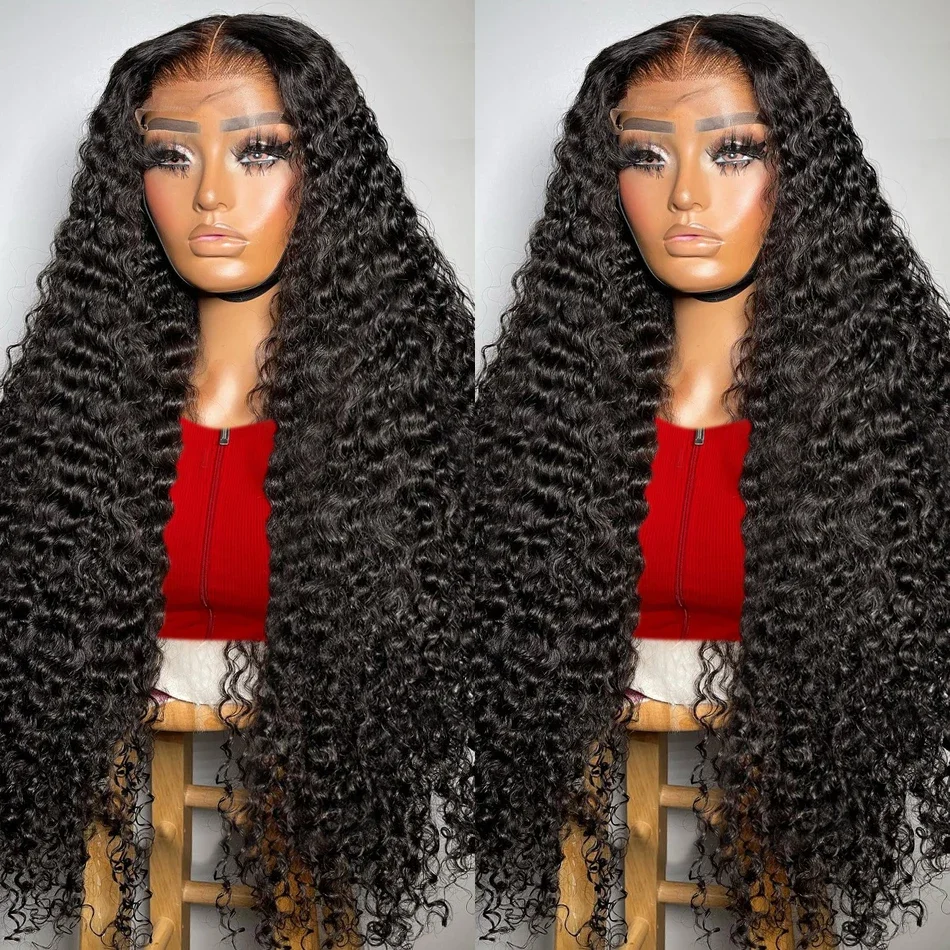 Deep Wave Human Hair Lace Front Wig Hd Transparent Lace Frontal_voghion.com