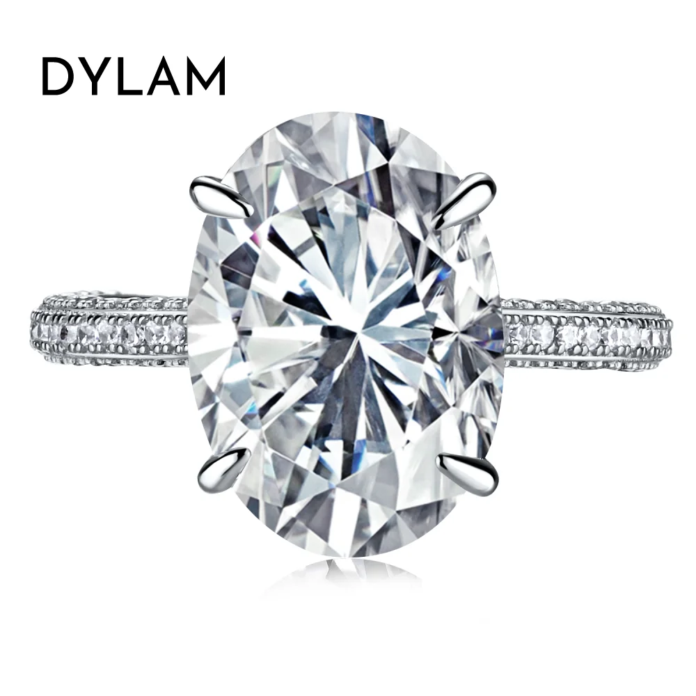 KAKODIY Luxury Sterling Silver Engagement Ring Oval Cut Cubic Zirconia Zircon Wedding Promise Ring detail 1
