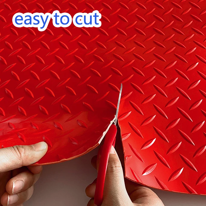Diamond Plate PVC Flooring 6mm Roll Garage Floor Covering Anti-Slip Indoor/Outdoor Vinyl Laminate Floor Featuring Anti-Slip