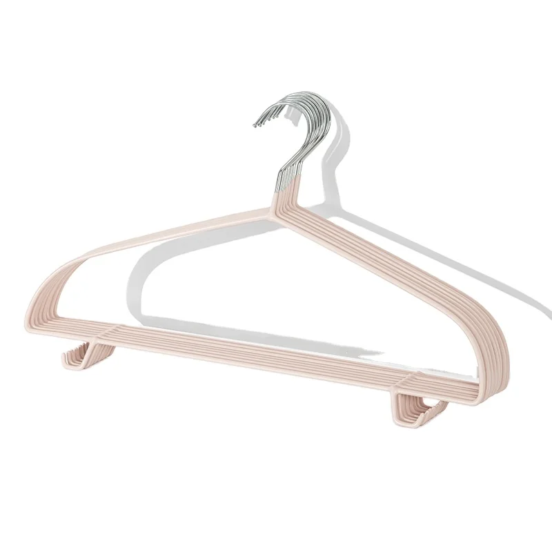 SOLELY Hot-selling Clothes Hanger PVC plastic hanger Laundry Cloth Hanger with Trouser Hooks For Clothing