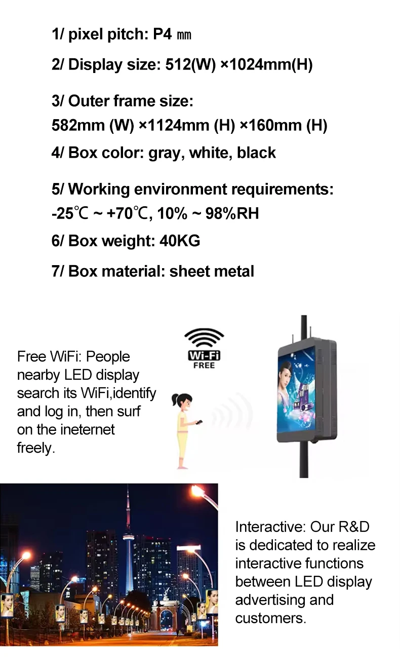 Outdoors Waterproof Road Light Pole Led Display Light Pole Led Double ...