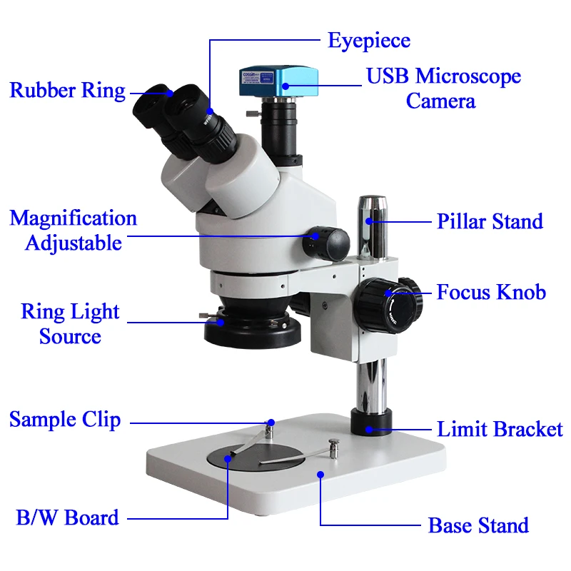 2023 Hot Sale 3.5x~270x Trinocular Zoom Stereo Insect Microscope Phone ...