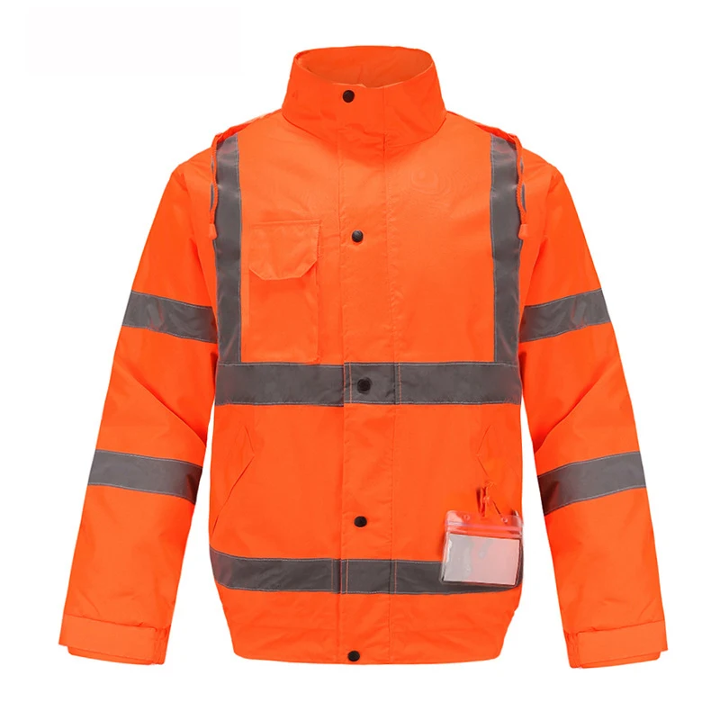 Waterproof 300D Oxford High Vis Reflective Jacket Riding Clothes Warm Reflective Flight Cycling Safety Jacket