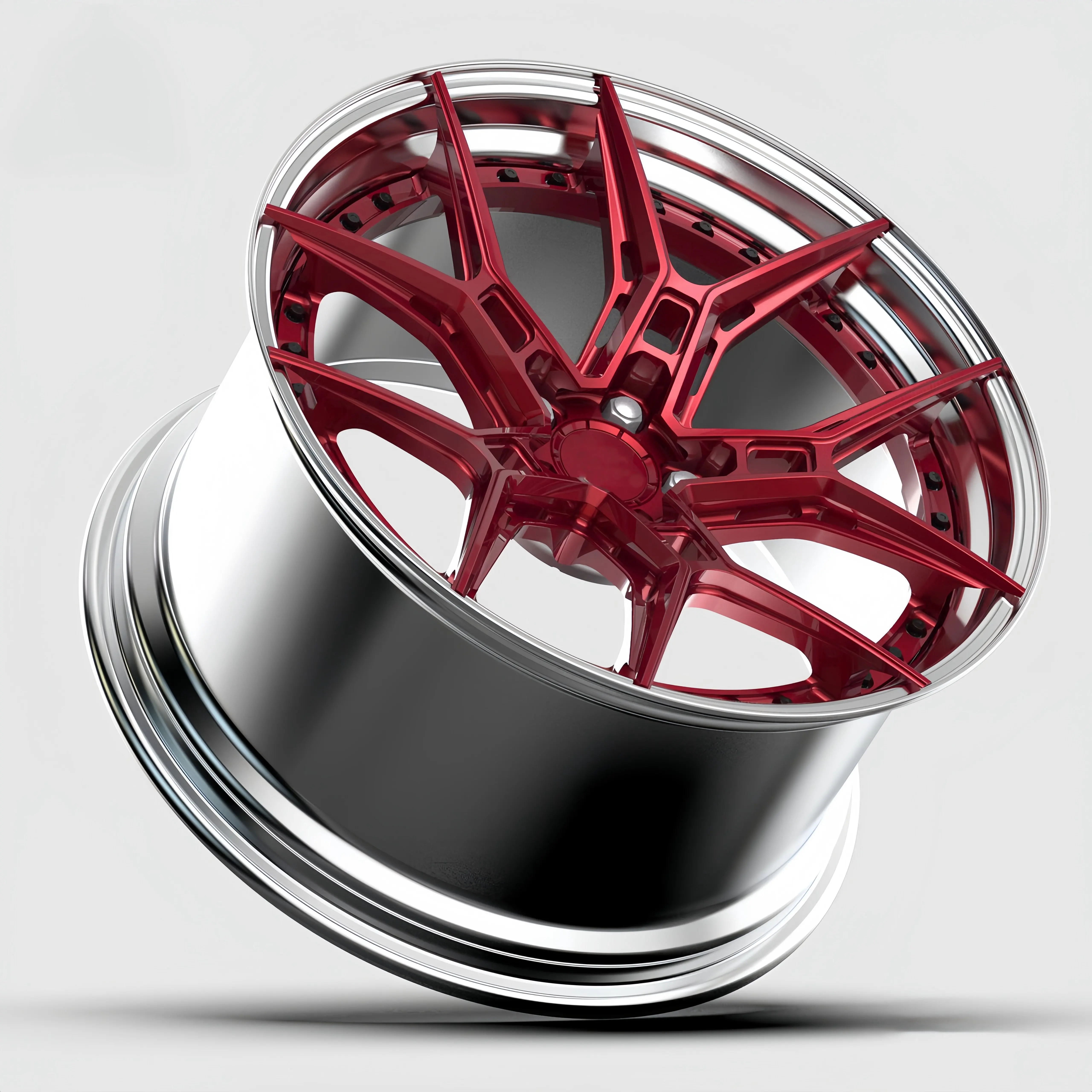 XL Custom 2 Pieces Deep Concave 5-Spokes Aluminum Alloy 5x120 5x114.3 5x120 Forged Wheels Racing Car for Aston Lamborghini