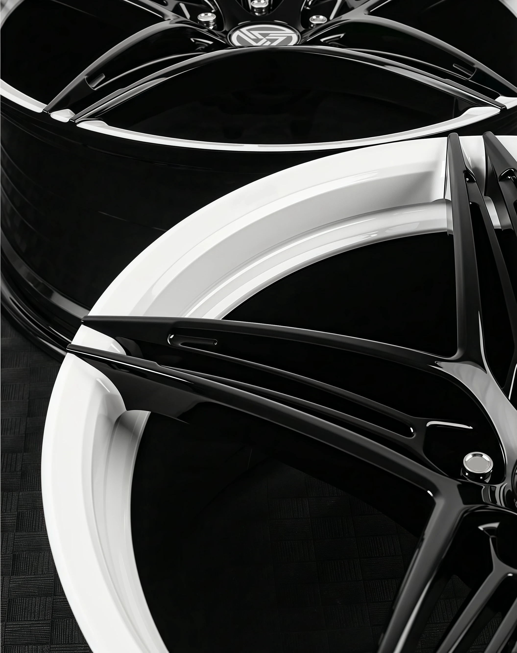 XL Custom Deep Concave 1 Piece 5*112/114.3/120 19-22Inch Forged Alloy Passenger Car Wheels Bright Black Over White for BMW Audi - Image 3