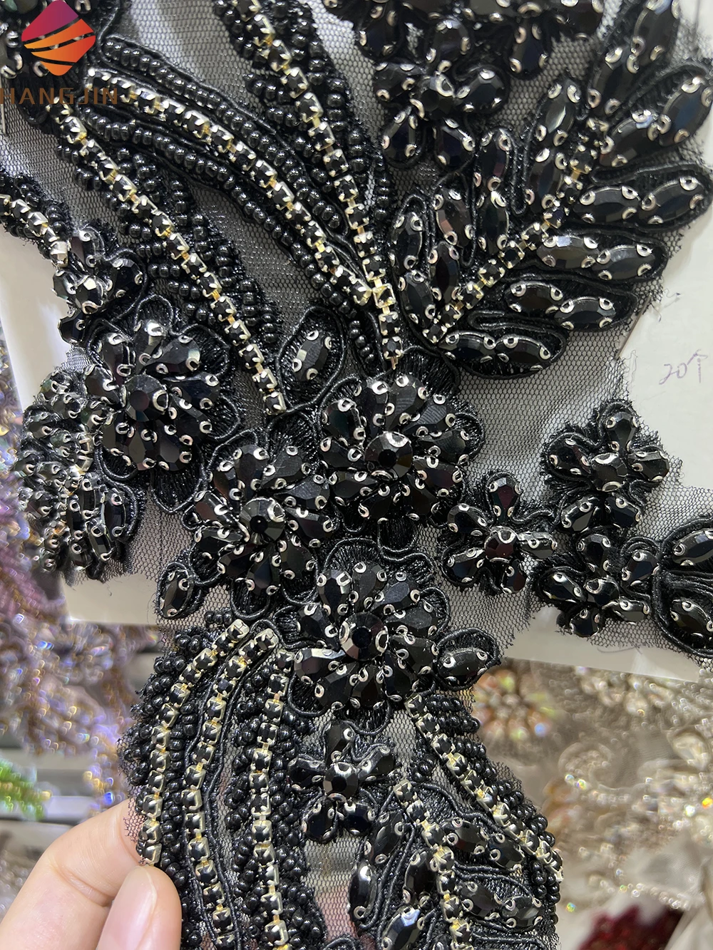 Sewing Rhinestone Lace Applique for Embellishments Beaded Rhinestones  Appliques Comes in Pair Crystal Bodice Patches for Bridal