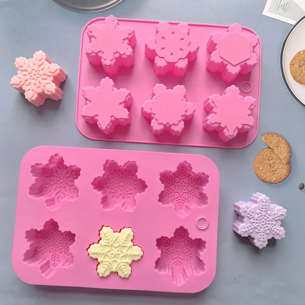 Snowflake Shaped Silicone Mold, Food-Grade Reusable Mould for Chocolate Candy Cake Baking,  DIY Baking Tool for Kitchen & Craft manufacture