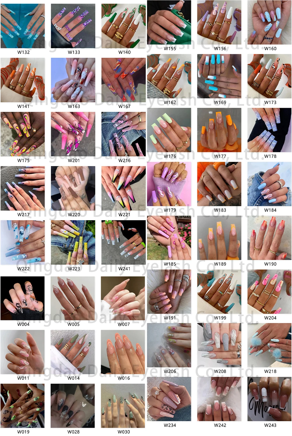 Luxury Private Label Super Long 3d Flower Fake Nails Press On And