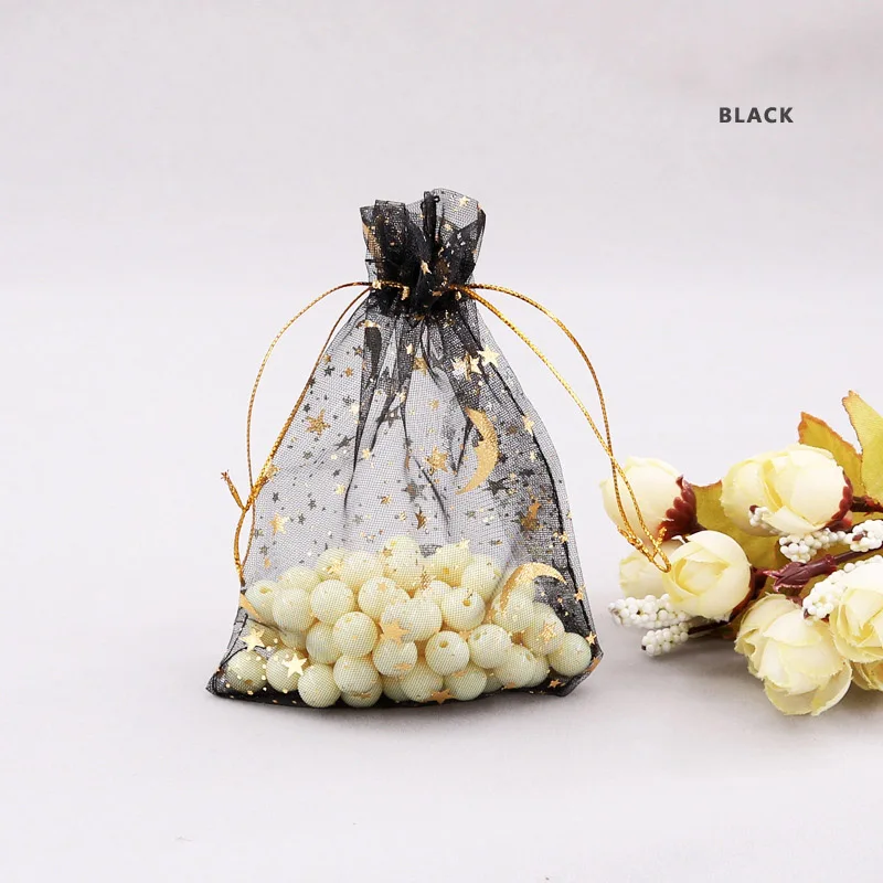 Wholesale 7x9cm Gold Star and Moon Small Clear Package Mesh Jewelry Eco  Drawstring Bags Organza Pouches Christmas Gift bags In bulk From  m.