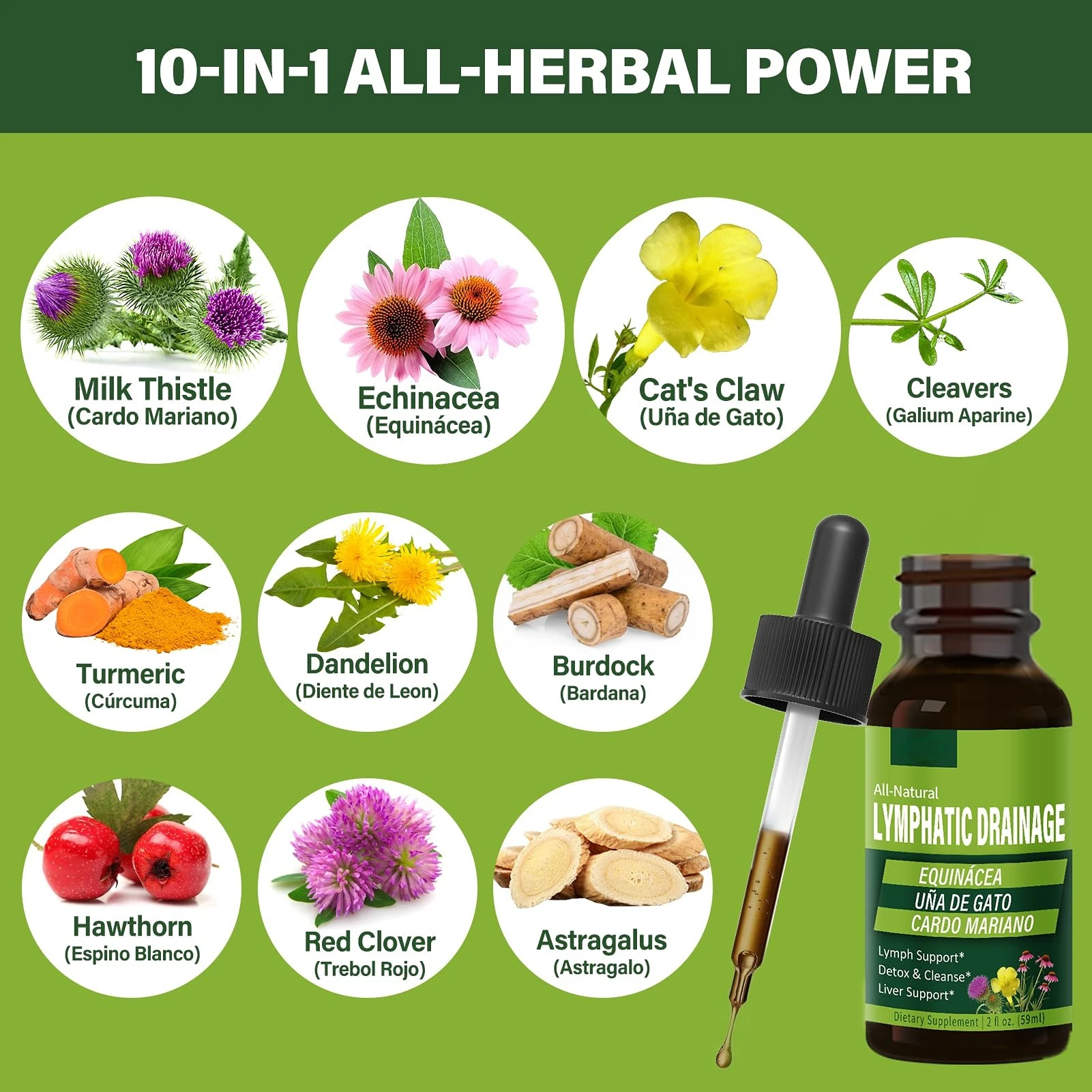 Lymphatic Drainage Drop Liquid Lymph System Detox Cleanse Echinacea