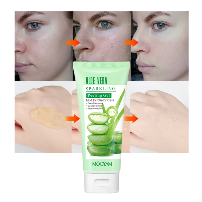 Natural Aloe Vera Peeling Gel Face Wash Private Label Dead Skin Removing  Exfoliating Skin Care 100g MOOYAM Facial Peeling Gel