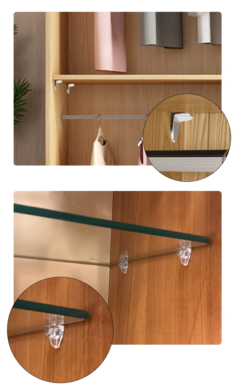 200pcs Clear Plastic Shelf Support Clip Furniture Hardware