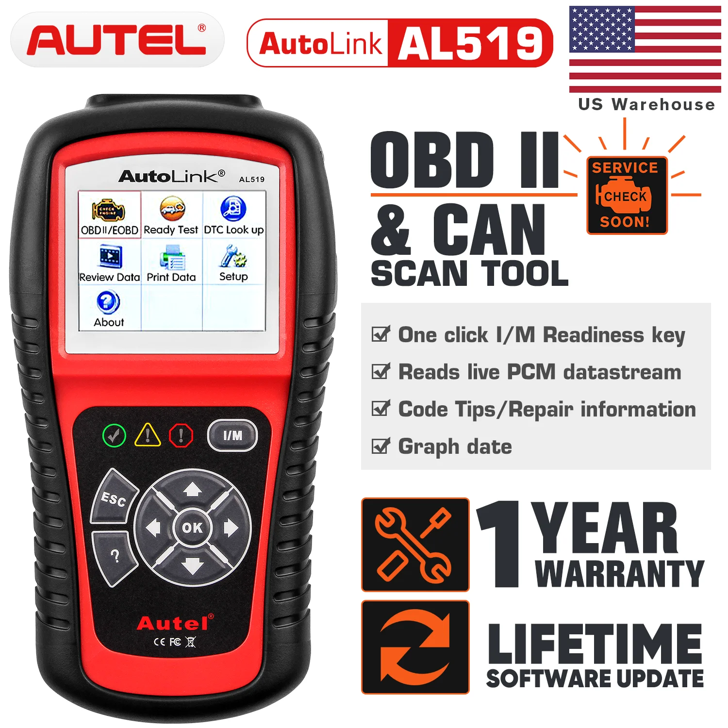 Autel AL519 Car Diagnostic Tools - Reliable OBD2 Scanner