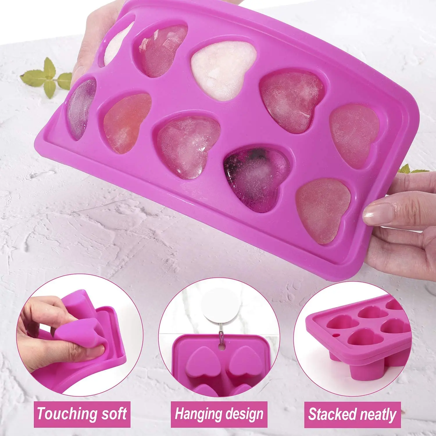Food Safe Heartshaped Ice Cube Trays Fun Silicone Ice Cube Tray For