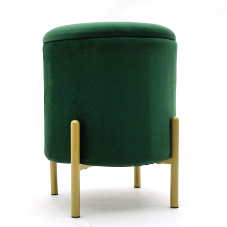 Luxury Round Foot Stool Velvet Lounge Chair Ottoman Green Velvet Stools Home Stool Ottoman