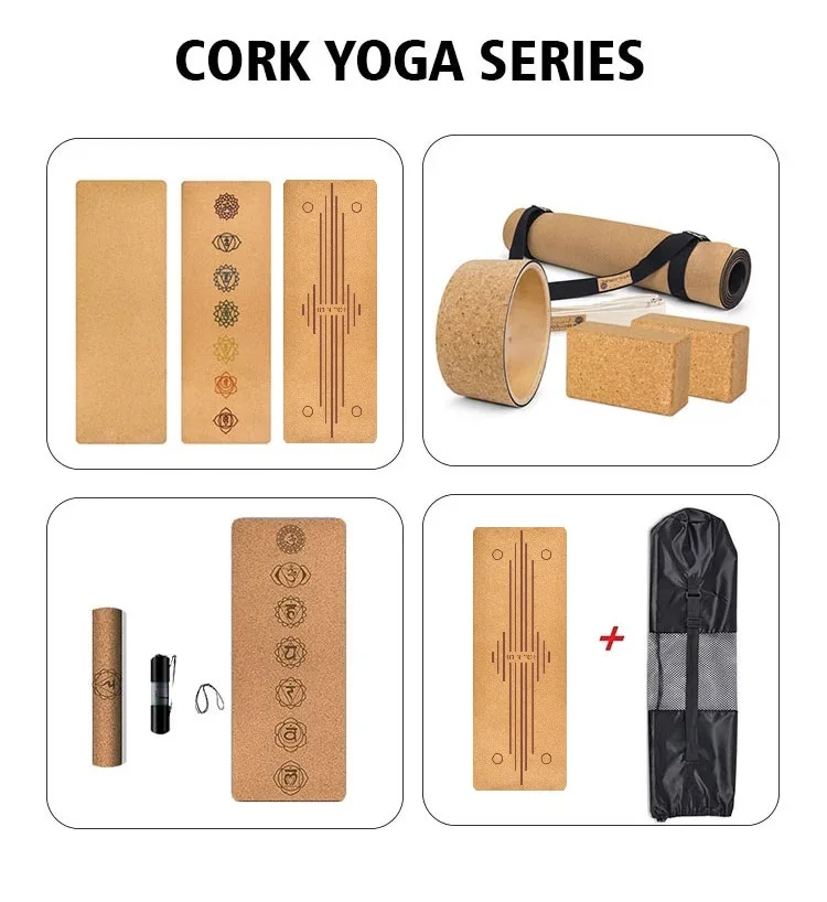 Wholesale Organic Joga Cork Rubber Mat,Custom 4mm 5mm Thick Yoga Met