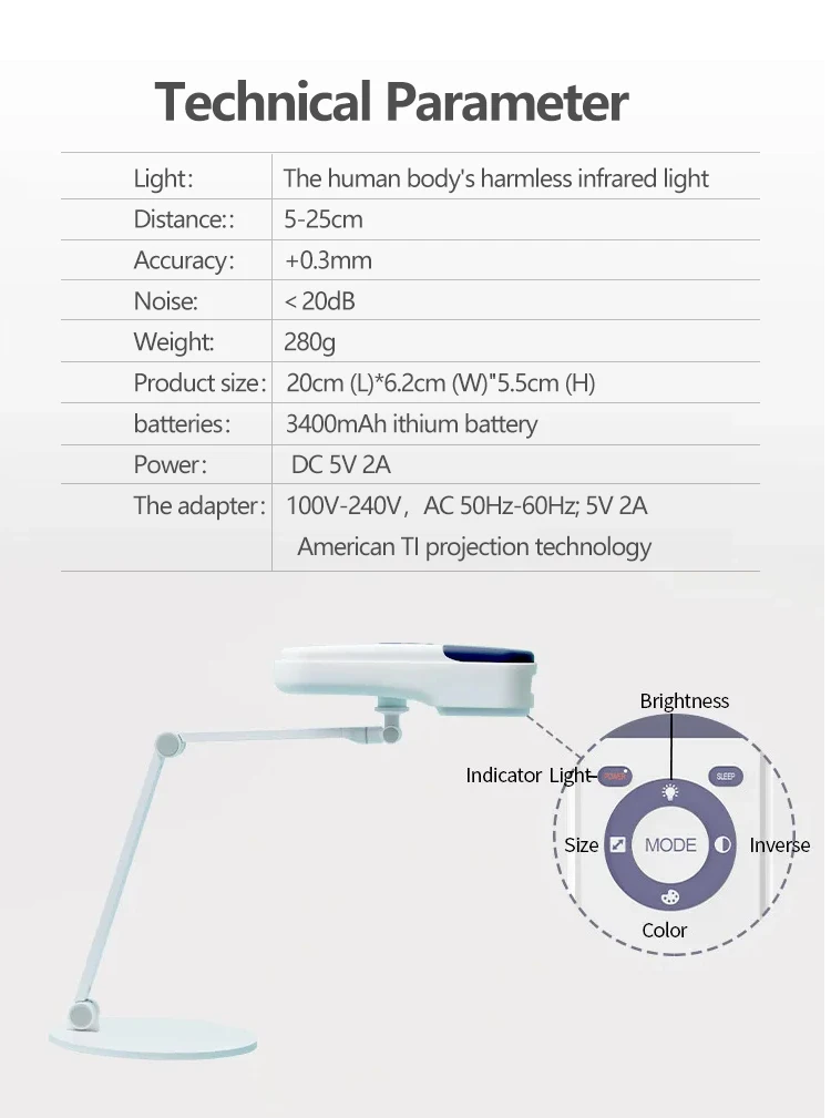 Medical Portable Vein Finder Infrared Accurate Visualization Improve Venipuncture Success Rate Medical Device