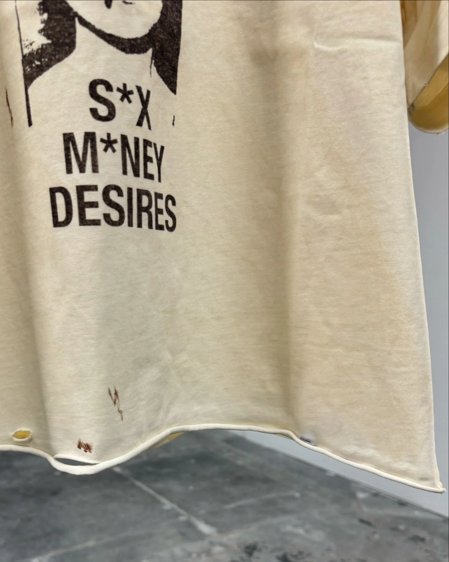 Salati Manufacturing Custom T-shirt Double Collar Short Sleeve Print Boxy Distressed Tee Shirt Vintage Faded Washed T Shirt Men gallery 3