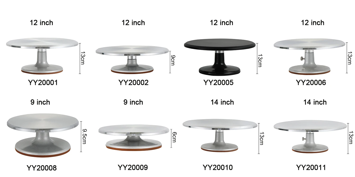 9 Inch Heavy Duty Cake Revolving Stand - Metal & Sustainable