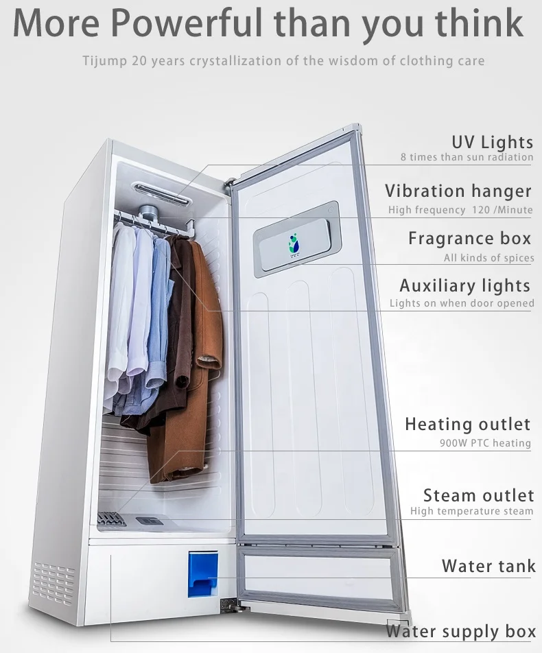 High End Household Hotel Smart Electric Vertical Remote Control UV Infrared Steam Multifunction Clothes Dryer Care Machine