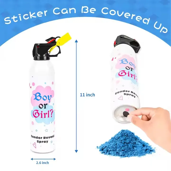Top Fashion 2 confezioni di polvere rosa blu per rivelare il sesso del bambino, spray per estintore, polvere sacra, spray per macchina color blaster_voghion.com