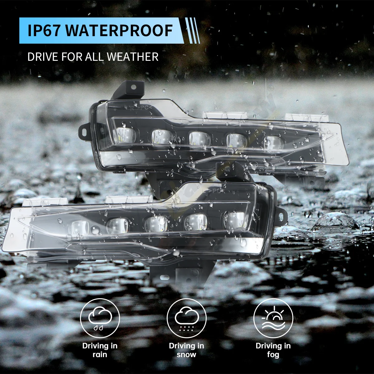 Model 3 Sr+ Yellow Fog Lights Led Sequential Turn Signal Light For