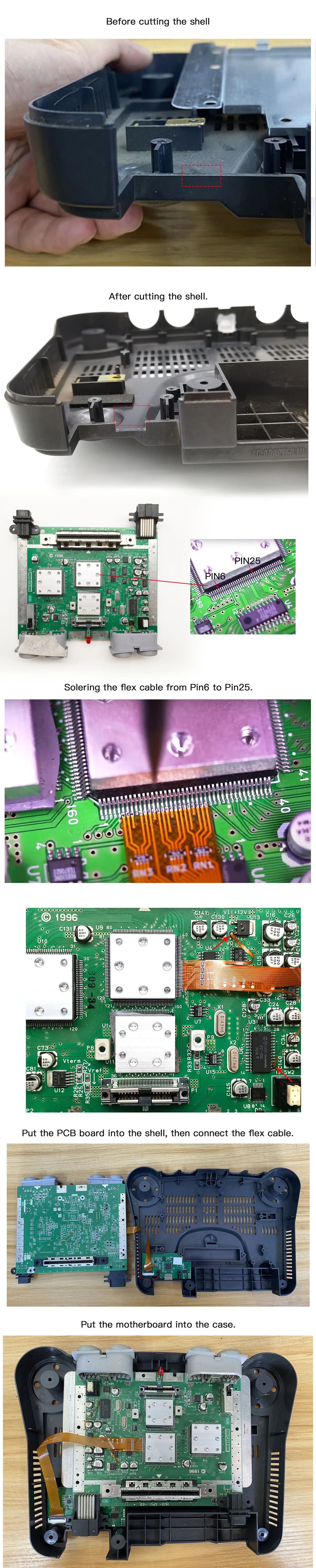 HISPEEDIDO-N64Digital HDMI Mod Kits, Porta de Transferência, PCB