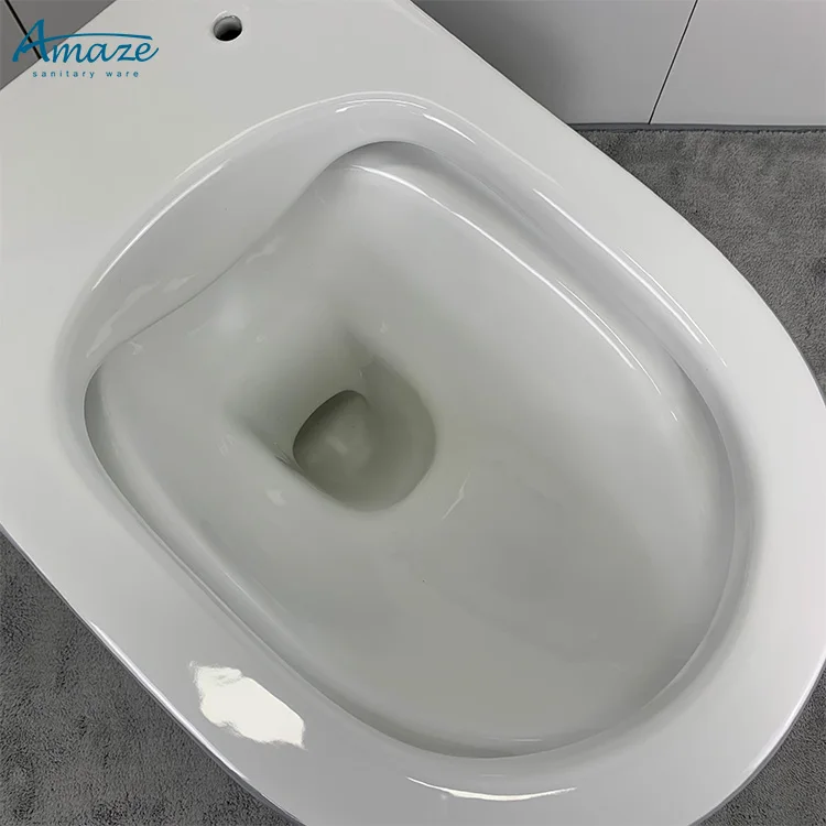 Modern good quality luxury style hide water tank bathroom wall mounted inodoro toilet bowl gild color ceramic wall hung toilet supplier