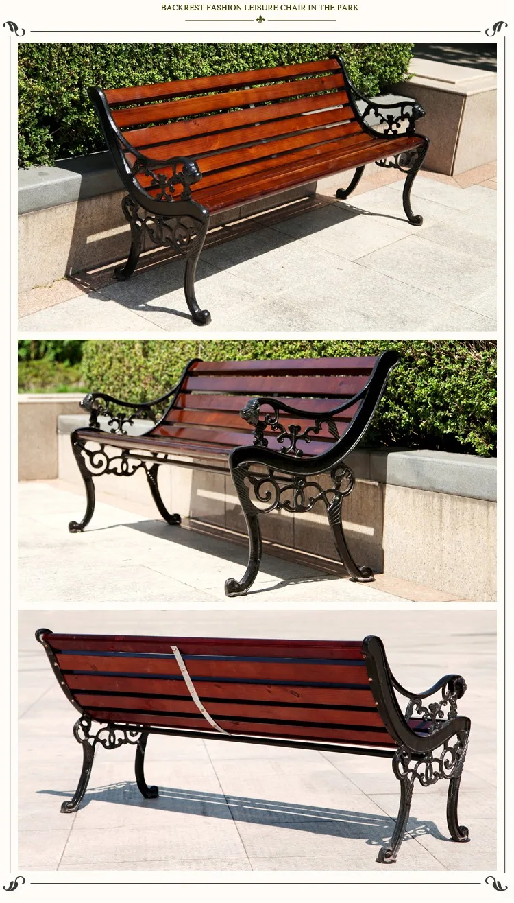 product hot sale classic design lion type anticorrosive wood solid wood patio benches-60