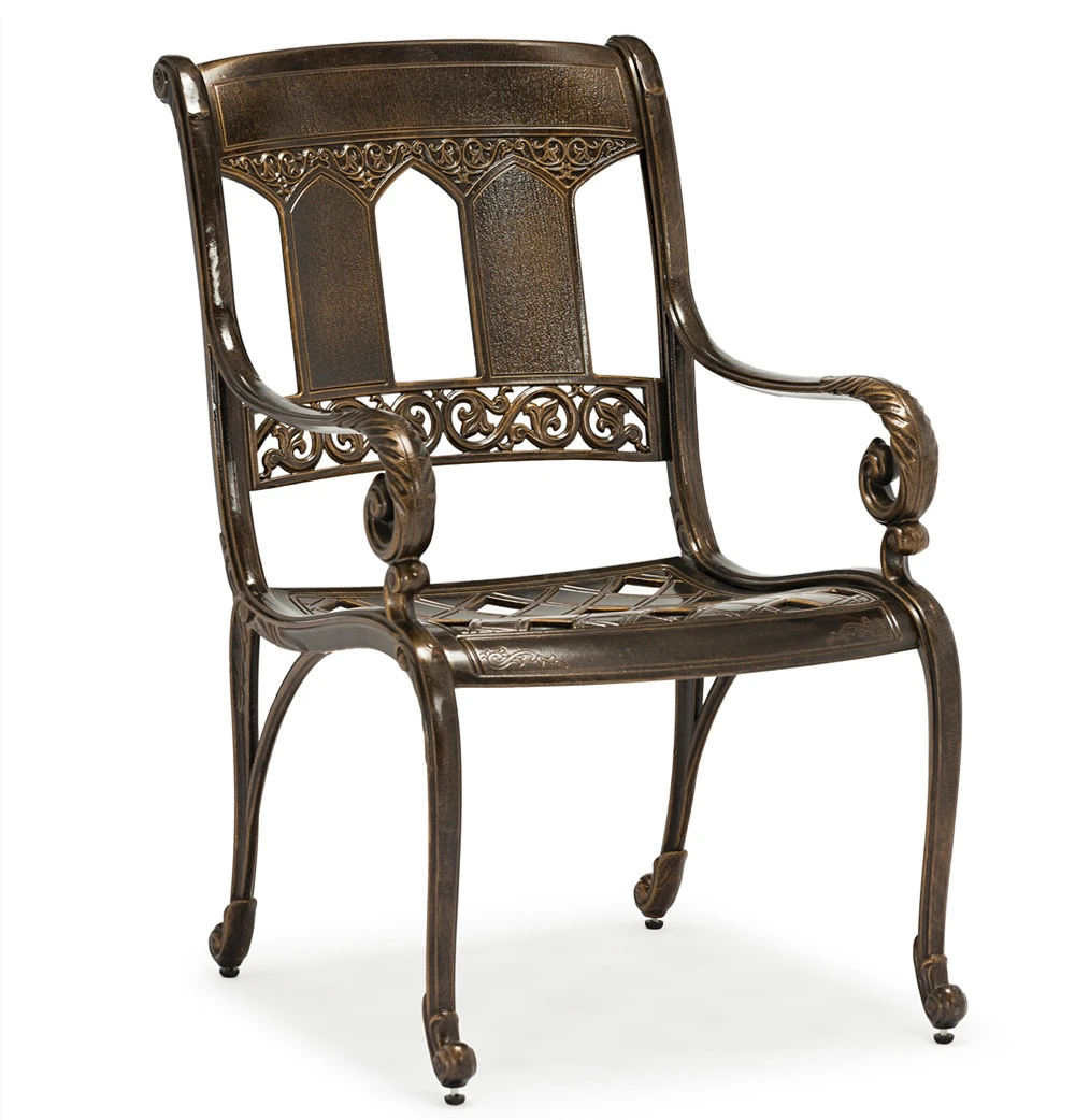 Sell 2021 outdoor new design die-cast aluminum waterproof sun block patio chairs in Bistro restaurant patio