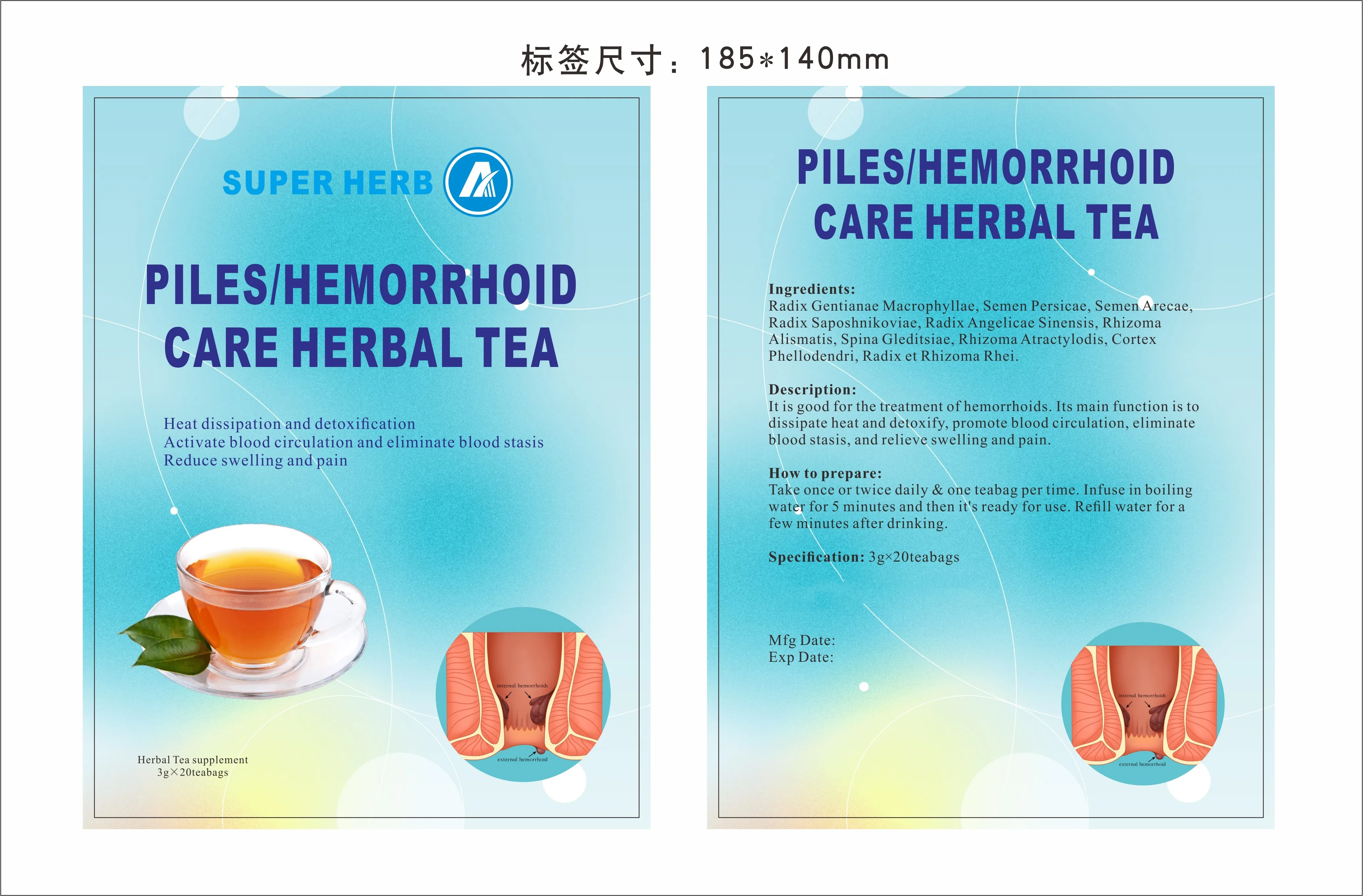 Oem Package Organic Herbal Tea Piles/hemorrhoid Care Herbal Tea Buy Piles/hemorrhoid Care