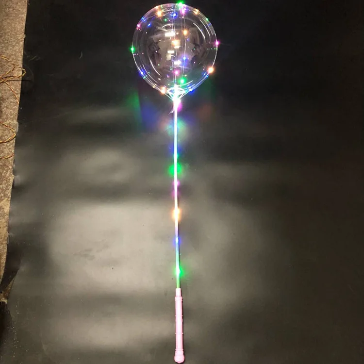 LED Bobo BalloonsTransparent LED Light up Balloons Helium Style Glow Bubble Balloons with String