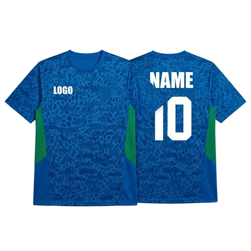 2026 Latest Royal Leopard Print Soccer Jersey Wholesale Custom Sublimated Football Uniform for Team Club OEM Training Wear