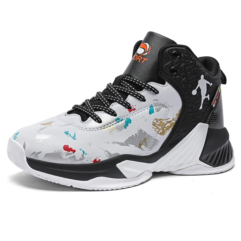 Весна и осень, новые баскетбольные обувные кроссовки мужская обувь с высоким берцем; Не скользящие износостойкие все-матч прилив