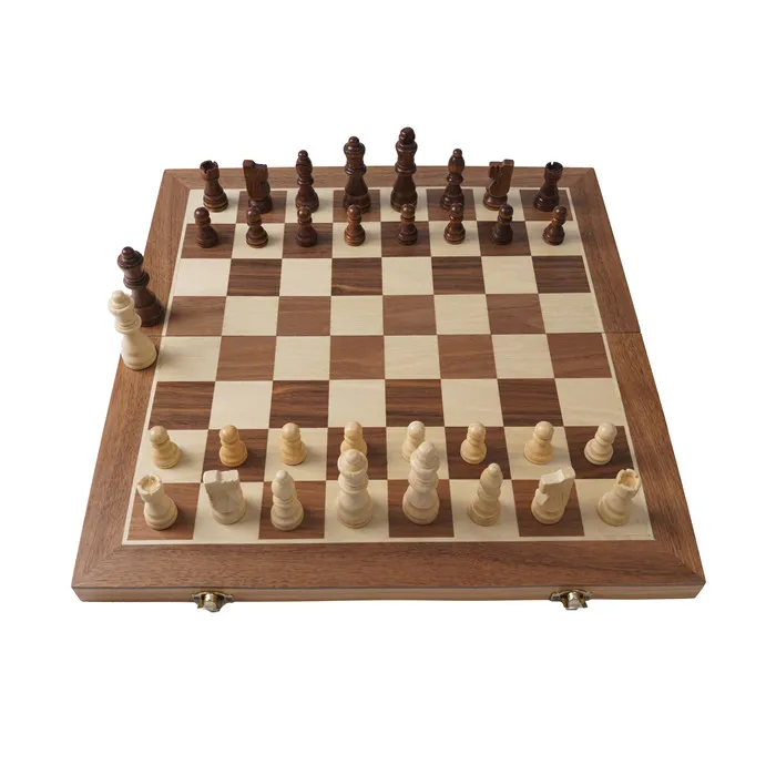 Handmade Standard Wooden Chess Set with Board Classic Game for All Genders for Children and Adults