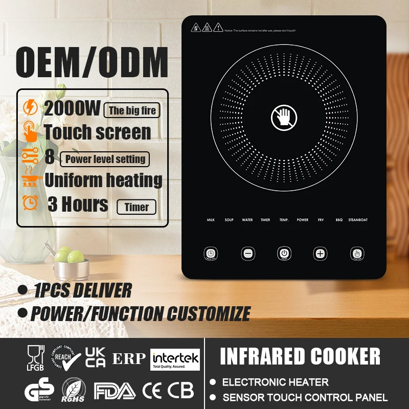 Counter Top Infrared Cooker Multi Functions Infrared Cooktop Table Type Electric Ceramic Stove for Any Cookware