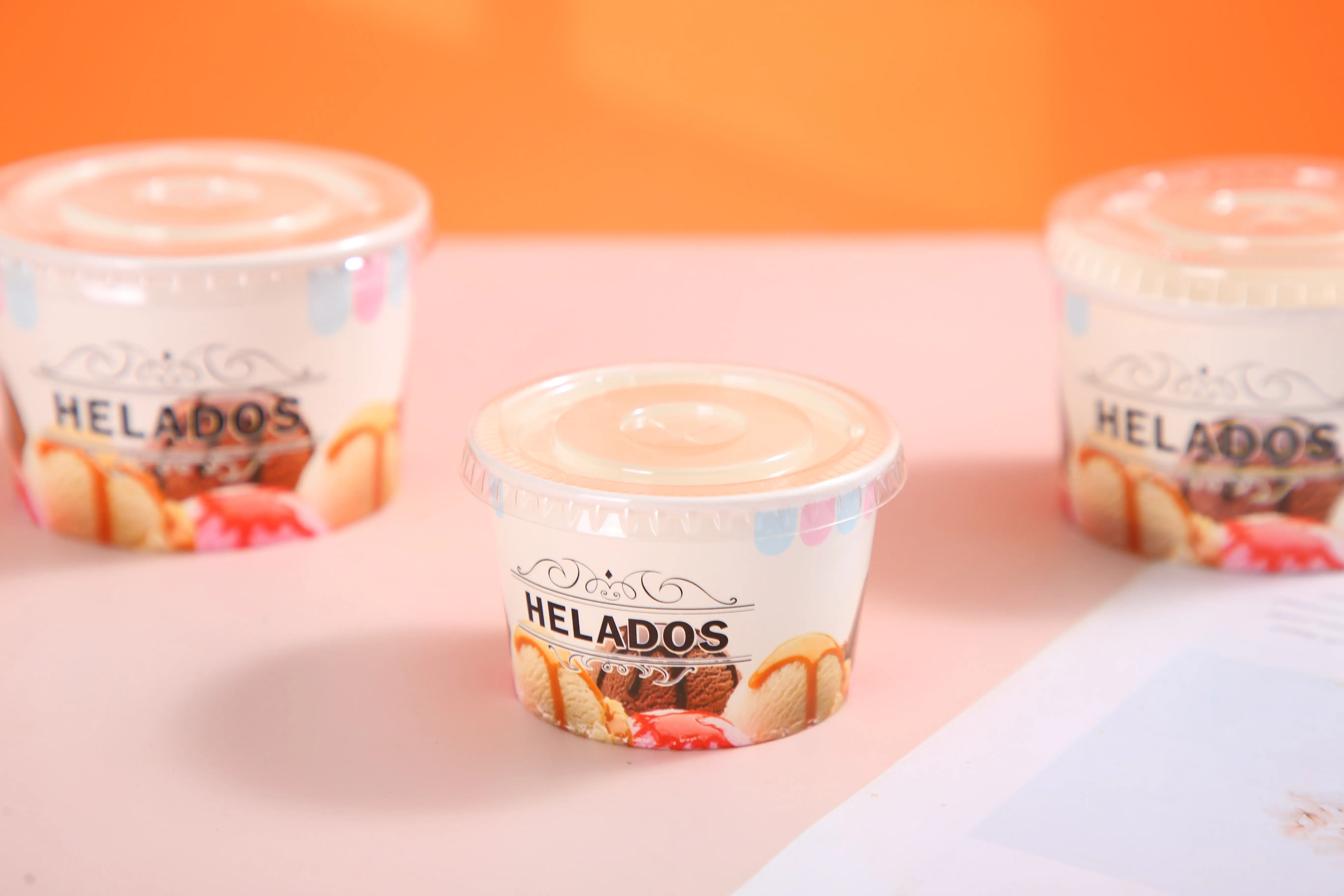 Recyclable 8oz Takeaway Disposable Soup Noodle Cup Biodegradable Paper